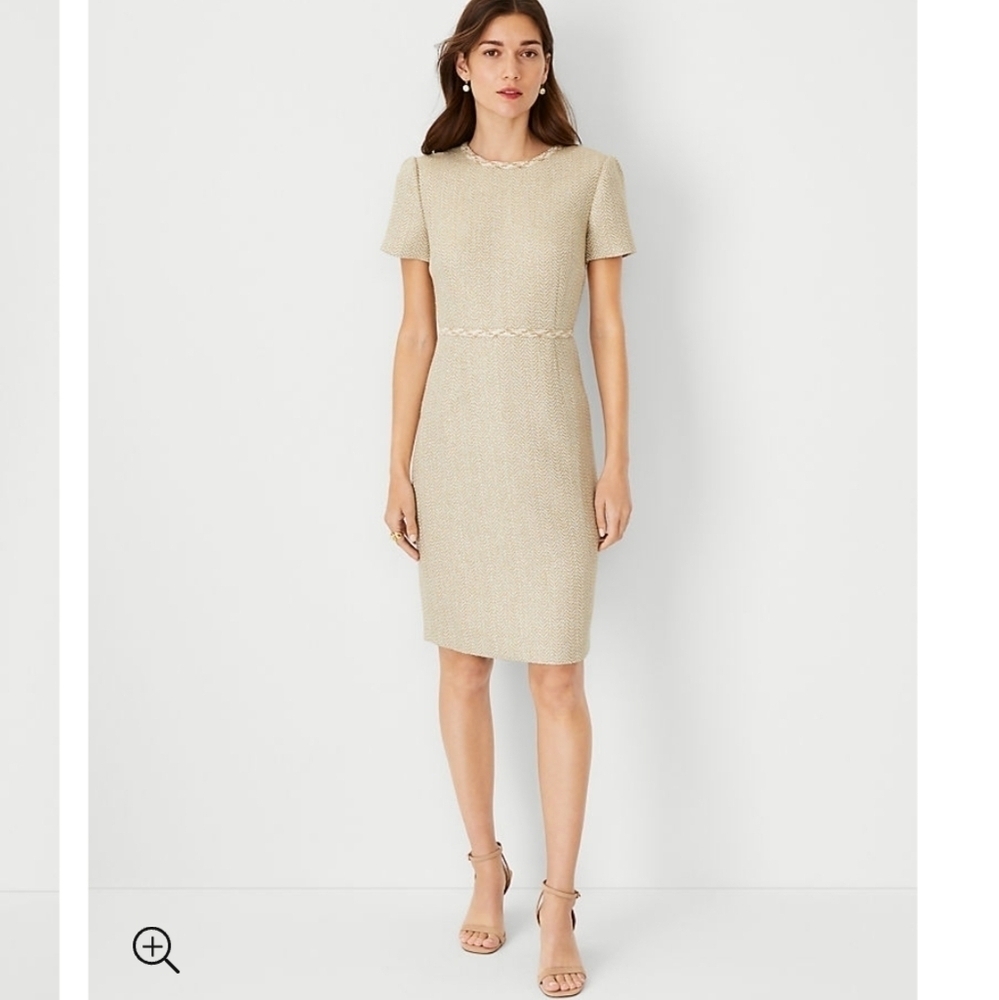 Ann Taylor Metallic Tweed Sheath Dress